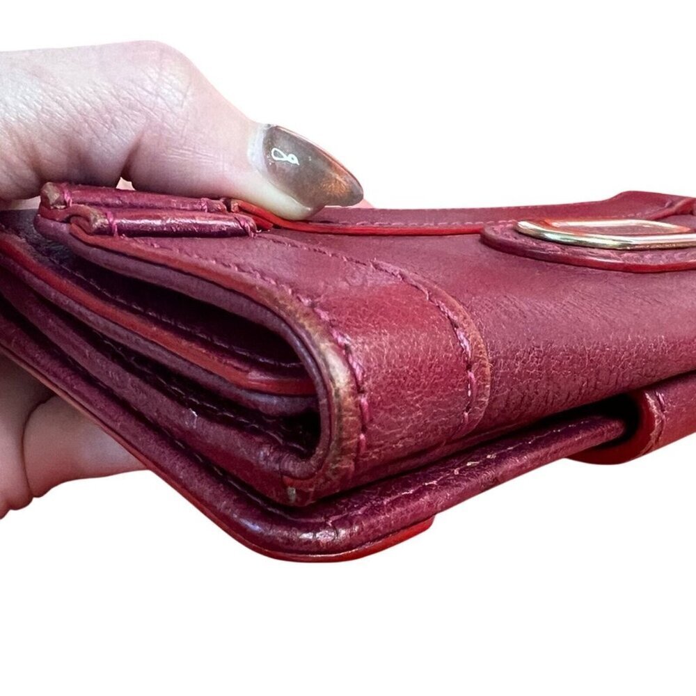 Chloé Burgundy Leather Snap Closure Wallet - Picture 10 of 16